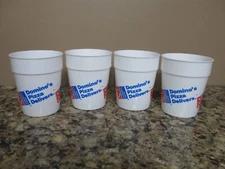 (4) Vintage Domino's Pizza Delivers Plastic Beverage Cups