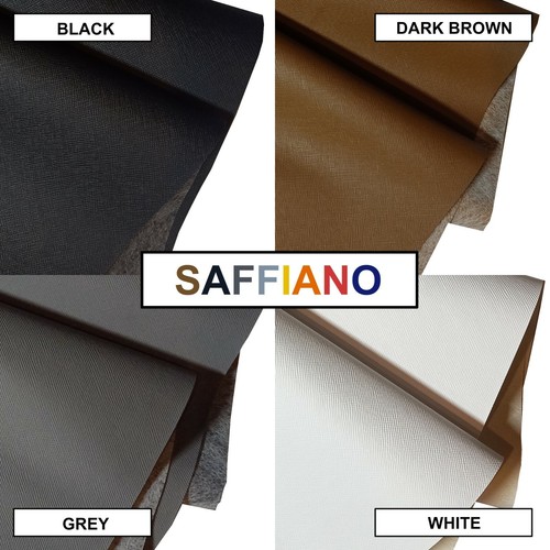 SAFFIANO textured faux leather; crosshatch leatherette grained Fabric. by metre - Picture 6 of 25