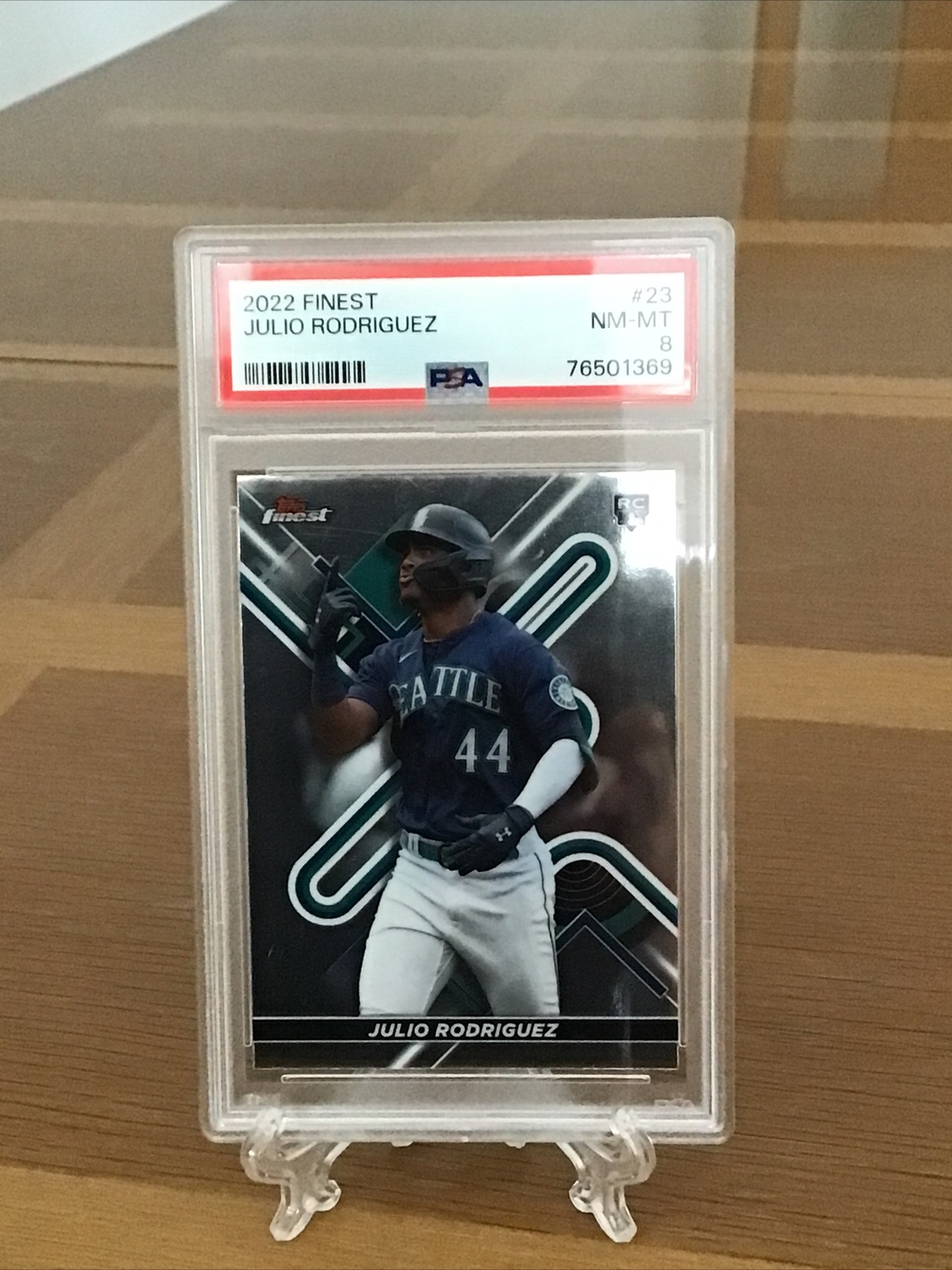 2022 Topps Finest Julio Rodriguez #23 PSA 8 Rookie RC