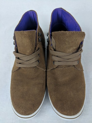 ZAPATILLAS DE TENIS DE PATINADOR DE GAMUZA MARRÓN VANS TALLA 7 EURO 37 ¡EXCELENTES! - Imagen 3 de 8