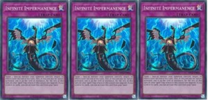 Yu-Gi-Oh! TCG - 3x Infinite Impermanence PLAYSET (SDWD-EN031) - 1st Edition, Near Mint Or Better Condition 2 thumbnail image