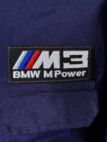 Klassischer BMW M3 MPower Emblem Reißverschluss Marine Kesselanzug Größe XXXL 53-54" Brustumfang - Bild 2 von 8