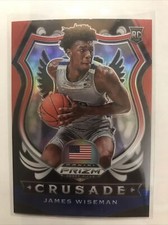 2020-21 PANINI PRIZM DRAFT PICKS JAMES WISEMAN CRUSADE RED WHITE BLUE RWB ROOKIE