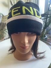 Fendi New Beanie Black and Neon Yellow