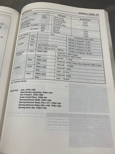 Manual de servicio de fábrica Kawasaki 1993 93KLX250R KLX250 KLX 250 R OEM genuino - Imagen 8 de 11