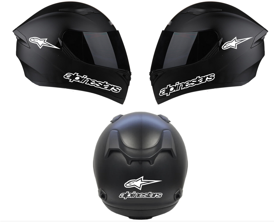Helmet Vinyl decal 6 pcs set Alpinestars Motorcycle helmet decals ...