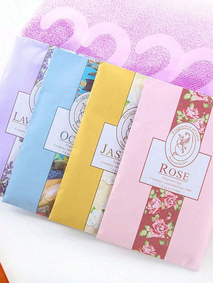 6Pcs Fragrance Sachet Natural Scented Wardrobe Hanging Air Freshener Bag Room UK - Image 2 of 4