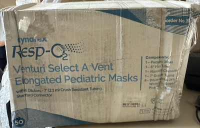 Dynarex Venturi Elongated Pediatric Masks - With 6 Dilutors - Case of 44