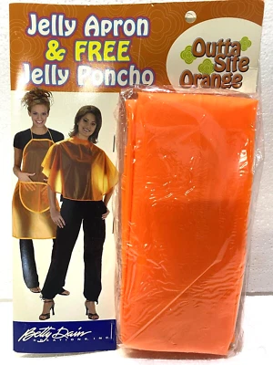 BETTY DAIN NEW Vintage - Jelly Apron & FREE Jelly Pancho - "Outta Site Orange"