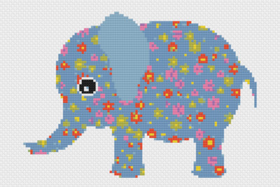 Stickset Oder Muster - Florashell - Blumiger Elefant