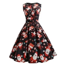 NWT Sucrefas Womens Retro Belted A-Line Lightweight Dress Size Medium