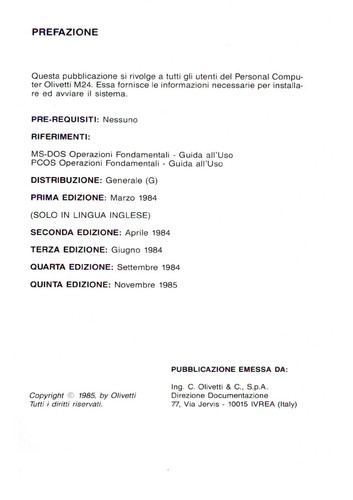 Guida M24 - Un Volume - Originale Olivetti M24 - FILE PDF - Foto 3 di 12