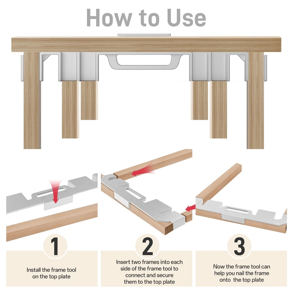 Herramientas de enmarcado 6 en 1, 12/14/16/18/20/24 pulgadas tamaño ajustable herramienta de perno en el centro Foto 4 de 4