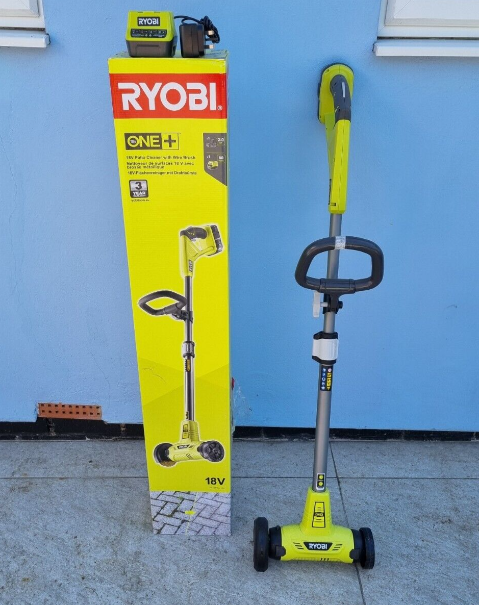 Pulisci Fughe Ryobi RY18PCA-0 A Batteria 18V - Spazzola 11.5 Cm, Impugnatura Regolabile