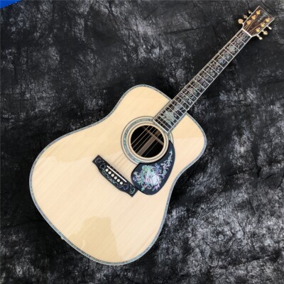 Top Quality 41 Inch D Type Solid Spruce Acoustic Guitar Abalone Ebony Fertboard