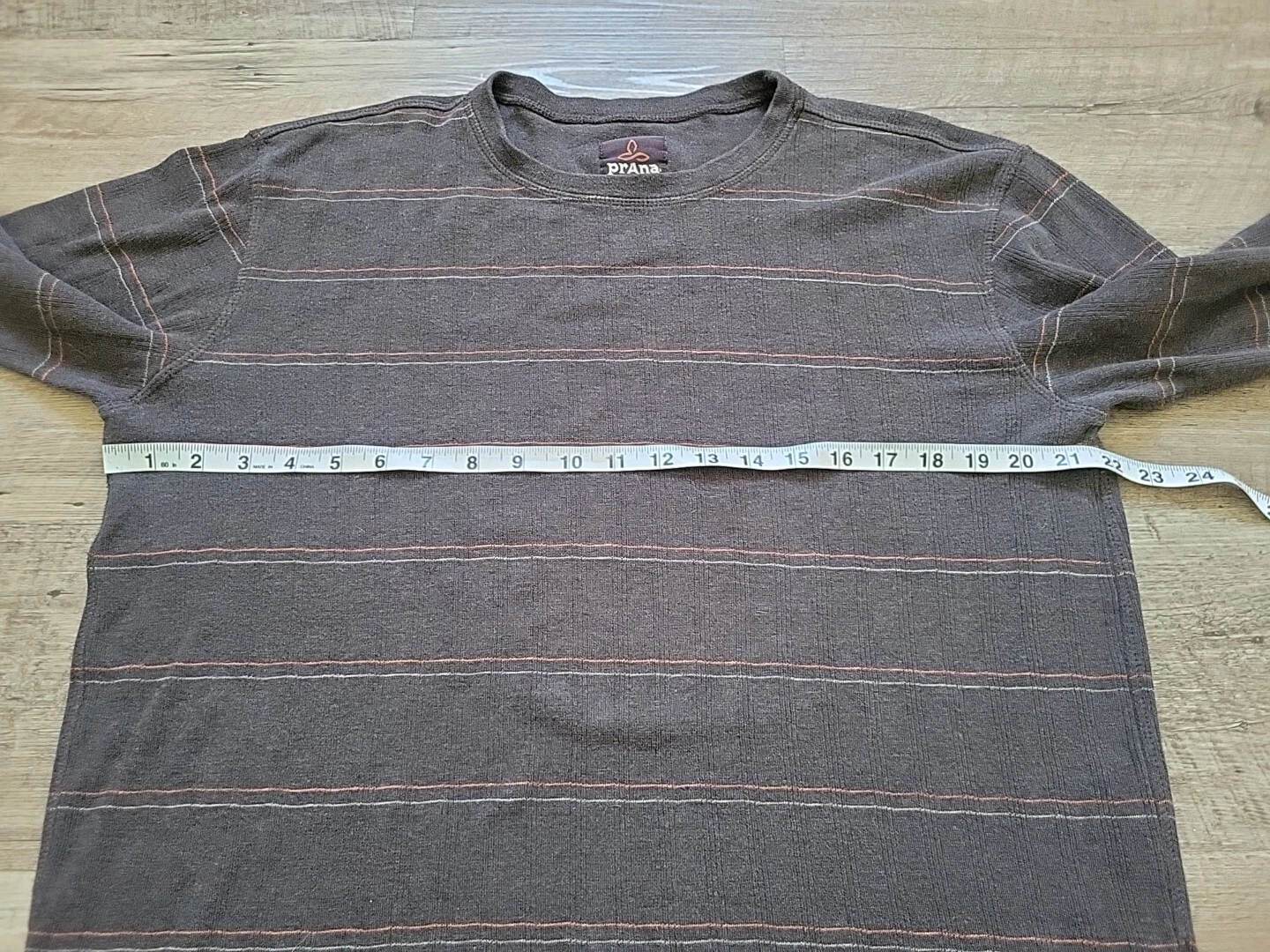 prana striped long sleeve crew neck knit organic cotton shirt