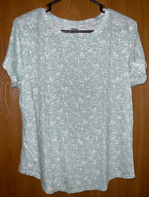SONOMA Women s Classic Tee Top Shirt size XL - Sky Blue Floral - New