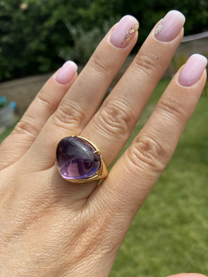 Новый $11 500. Кольцо Bvlgari Mediterranean Eden с бриллиантом аметистом размер 7,5 - Изображение 2 из 4