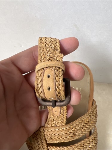 Stuart Weitzman Weaveit Raffia Tan Raffia Slingback Platform Sandal 6.5 - Picture 7 of 14