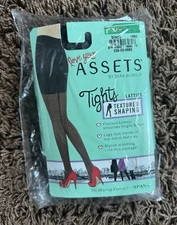 Women’s Spanx Assets Tights Lattice Textured Shaping - Size: 3 Black NWT