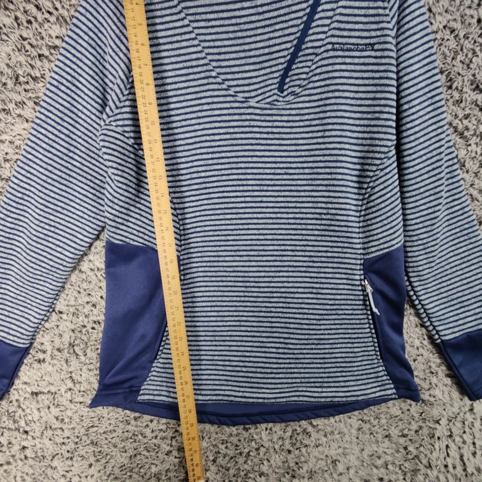 Chaqueta de punto pulóver con capucha AVALANCHE para mujer talla XXL a rayas azul marino gimnasio deportivo Foto 4 de 4