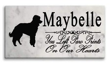 Miniature Poodle Memorial Stone Personalized Dog Garden Rock Grave Marker Outdoo