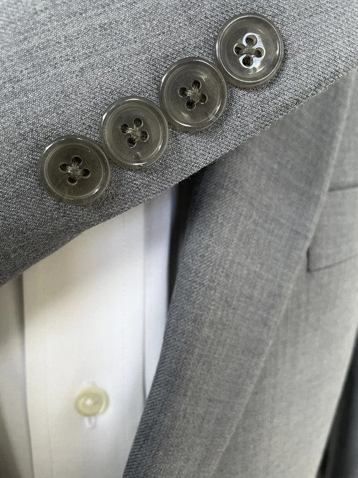 Michael Kors Hombres Lana Dos Piezas Gris Traje Chaqueta Talla 42L Pantalones de Vestido W33xL31 Foto 4 de 4