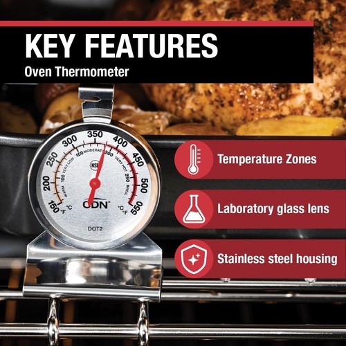 CDN Ofenthermometer ProAccurate®, leicht ablesbares 2"" Zifferblatt, Edelstahl silber - Bild 7 von 12