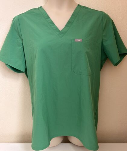 Figs Technical Collection Womens XL Green One Pocket V Neck Scrub Top W21SW1025 - 第 1/16 張圖片