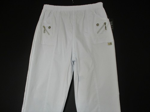 Cotton Mix Ladies Cropped Trousers Pockets 9 Colours Sizes:12 14 16 18 20 22 24 - Picture 44 of 72