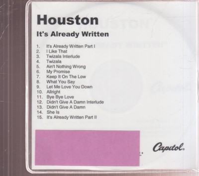 houston it's already written cd promo new