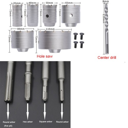 Concrete Hole Saw SDS Plus Shank Wall Hole Opener Cement Drill Bit 30mm ...
