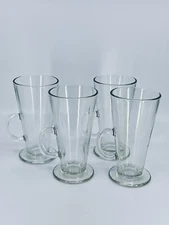 4 Libbey beer steins ice cream root beer float glasses w/ handle & pedestal base