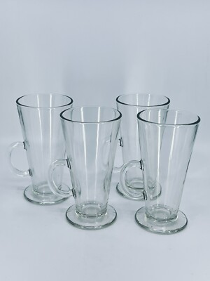 4 Libbey beer steins ice cream root beer float glasses w/ handle & pedestal base