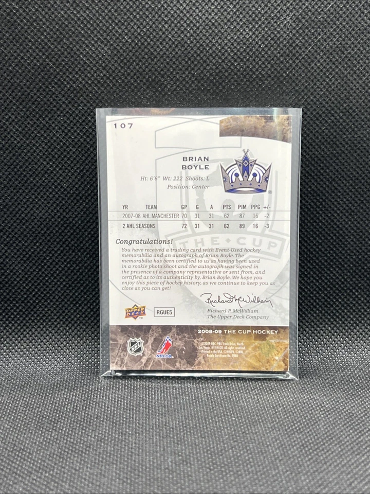 2008-09 UPPER DECK THE CUP PATCH AUTO #006/249 BRIAN BOYLE ROOKIE EXQUISITE GEM - Image 4 of 4