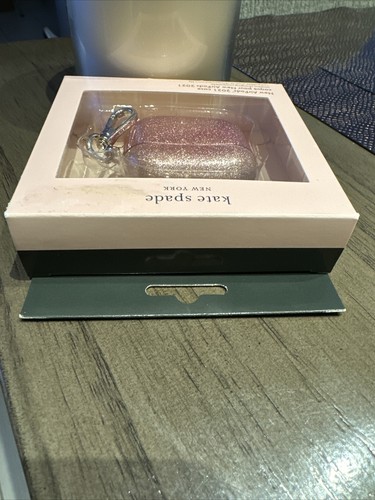 NEW Kate Spade New York AirPods 2021 Case Clear & Rose Gold Glitter Pink - Picture 4 of 6