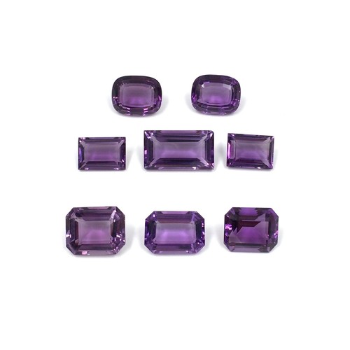 Bundle of 82.95ct 8pcs Purple Amethyst Carat Faceted Stones 16x12 17x12 - Picture 2 of 16