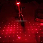5 LED 2 Laser Cycling Bicycle Bike Rear Tail Flashing Safety Warning Lamp Light