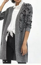 Anthropologie Averie Leopard Cardigan Sweater Size XS