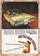 METAL SIGN - 1966 Dodge Polara 500 Convertible Vintage Ad