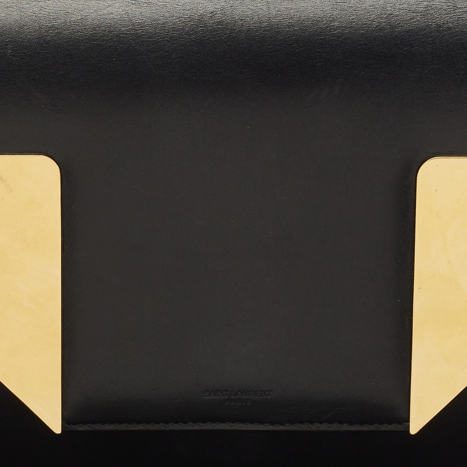 Borsa a tracolla media Betty Saint Laurent in pelle nera oro