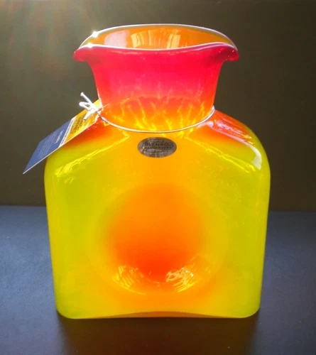 Blenko Glass Water Bottle 384 - Special Edition - Citrine/Tangerine