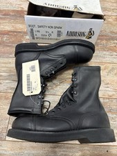 Addison Army Navy Steel Toe Black Safety Boots 8β Men's 9.5 USA Made Leather