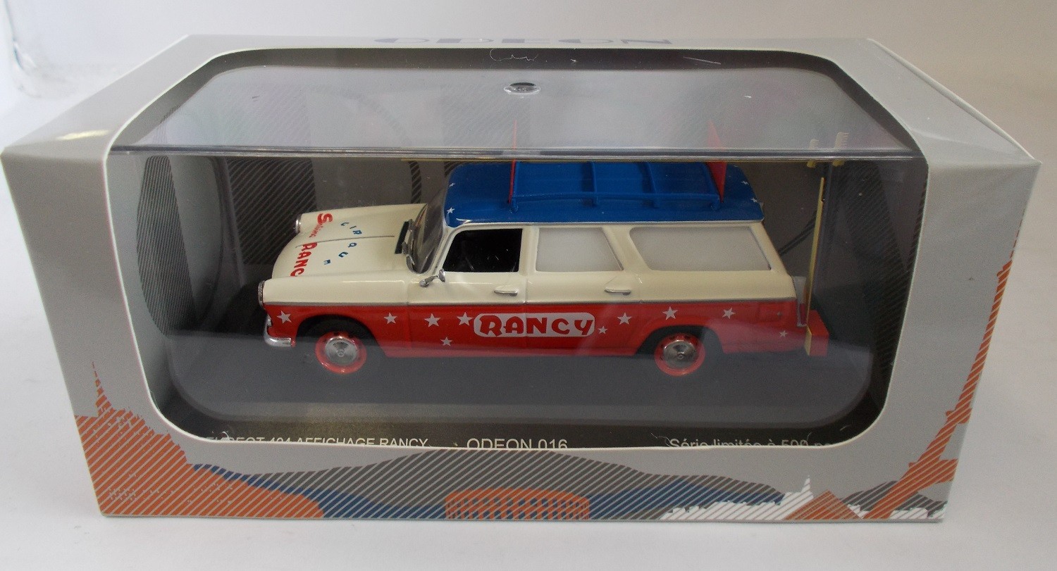 Peugeot 404 Odeon Cirque Sabine Rancy miniature break publicitaire rare