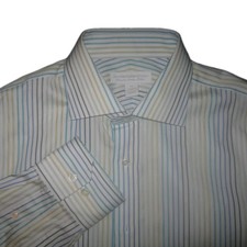 EXPRESS Mens Medium M Shirt Casual Button Up Short Sleeve Striped Multicolor