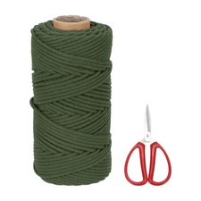Braided Macrame Cord, 4mm x 109 Yards Natural Cotton Rope Macrame Yarn Bohemi...