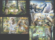 JX079 2023 ¡BÚHOS AVES RAPACES FAUNA! 4+1 MNH
