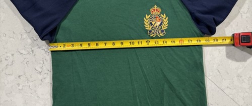 Polo Ralph Lauren Nachtwäsche Hemd Herren Medium Grün Blau Waffel Wappen Patch Logo - Bild 5 von 7