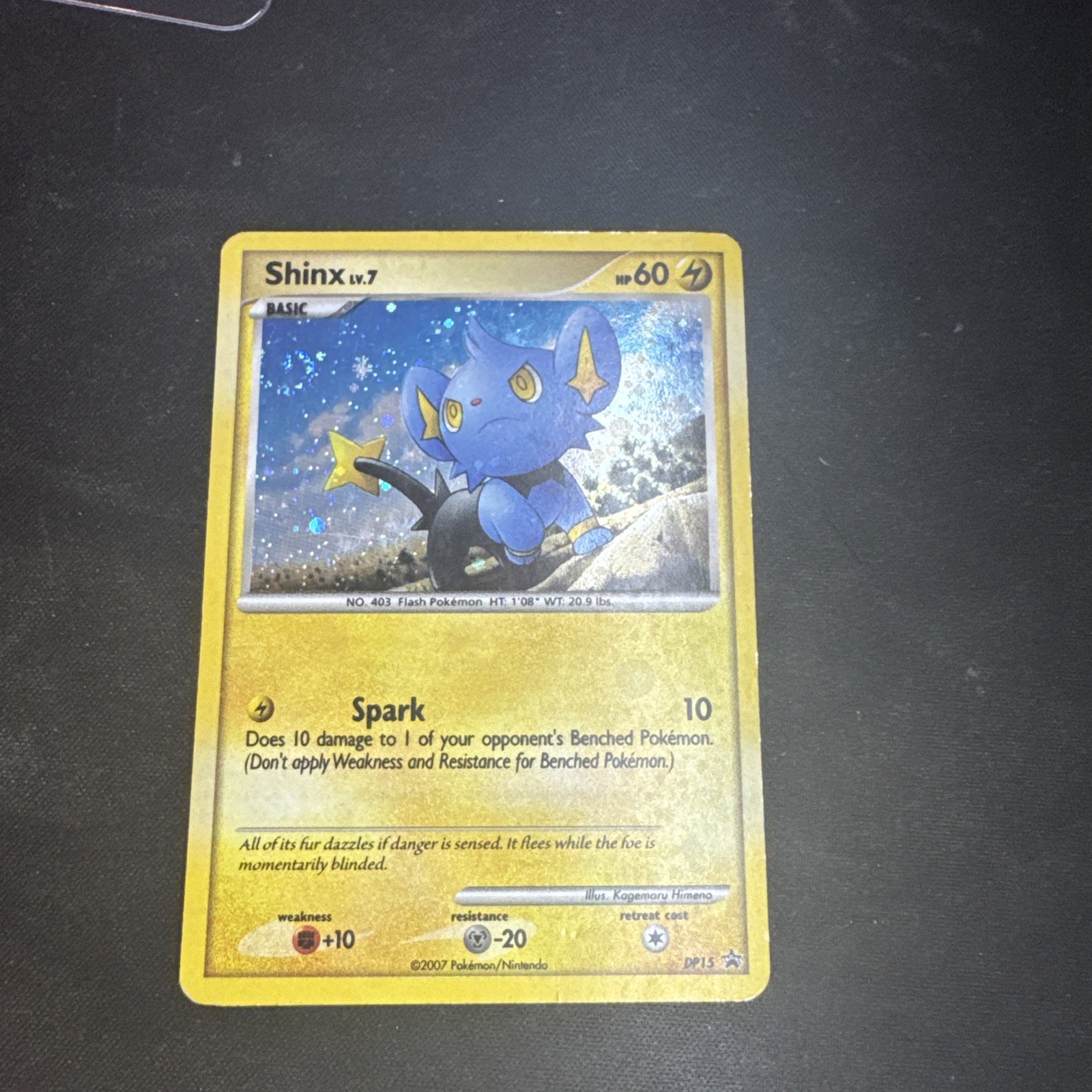 ERROR 2007 Shinx Black Star Promo DP15 Holo Upside Down BACK HOLO BLEED+SWIRL