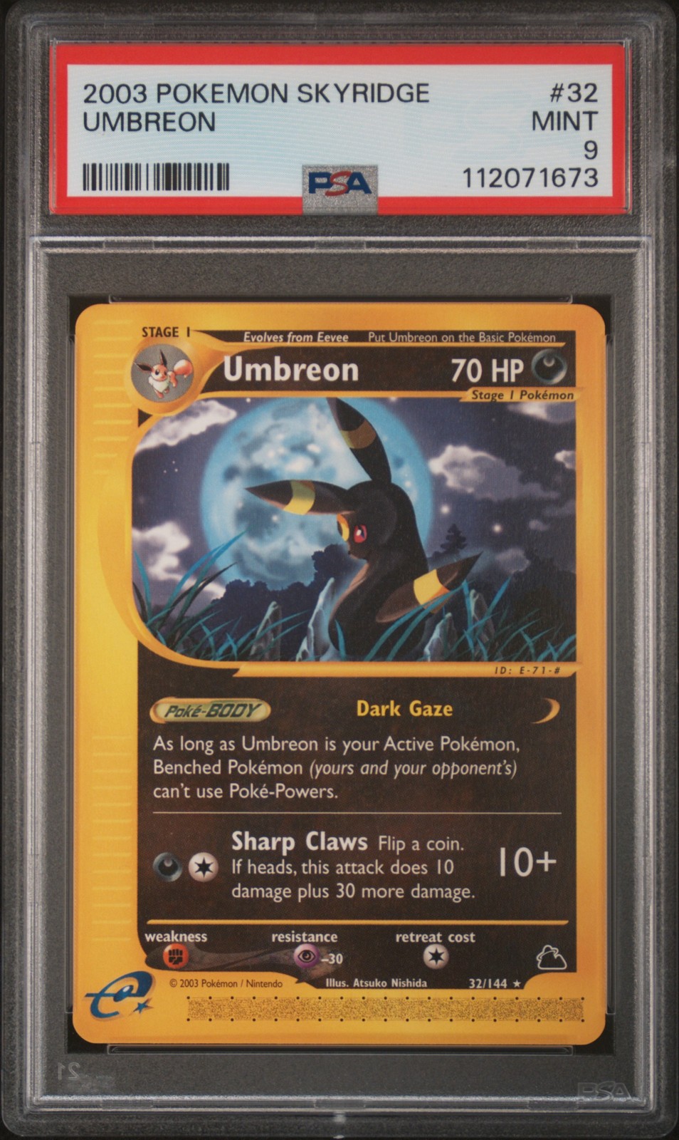 2003 POKEMON SKYRIDGE #32 UMBREON PSA 9
